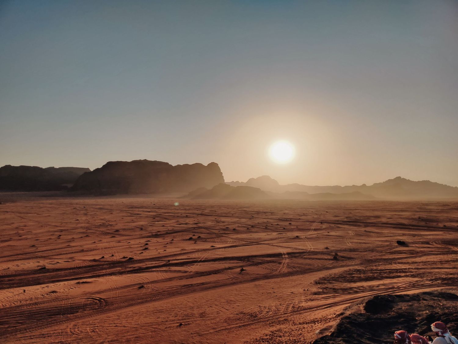 Zondondergang in Wadi Rum Jordanië