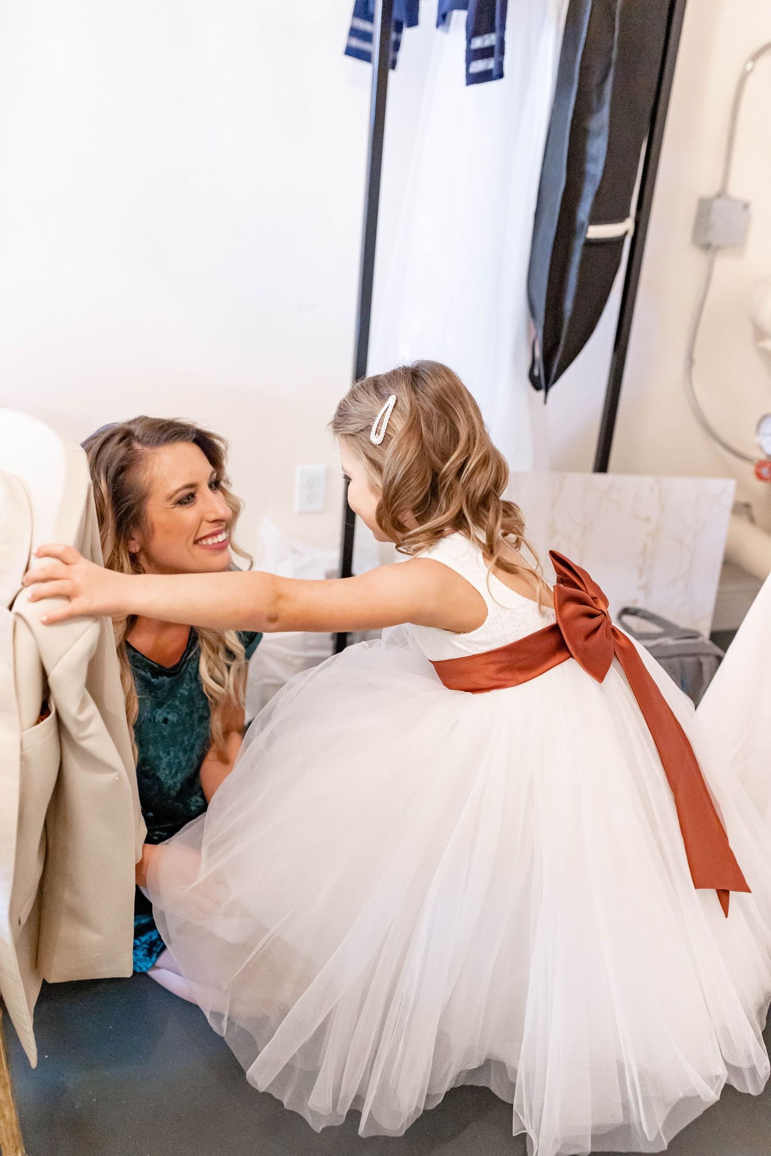 Mom and Flower Girl