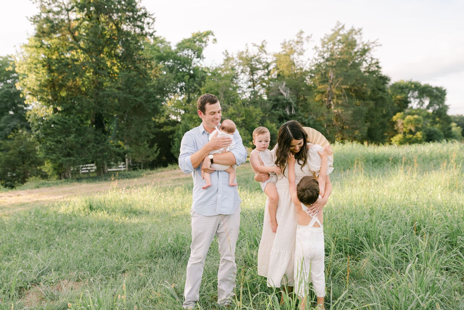 Family in a field in Williamsburg, Virginia