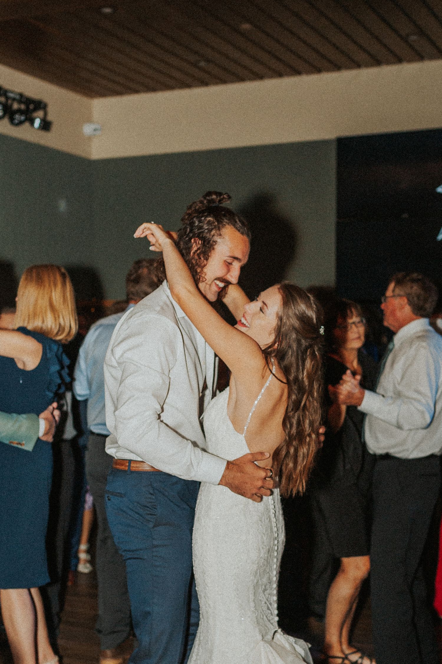 Bride and groom dancing Estes Park, CO