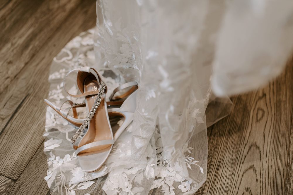 Yorkshire Wedding Barns, Richmond, bride prep and shoes