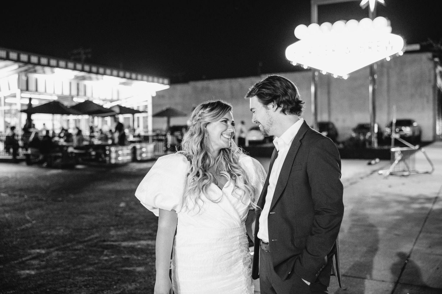nighttime engagement session direct flash photography lifestyle Richmond Virginia Bowtie cinema Soctt's addition