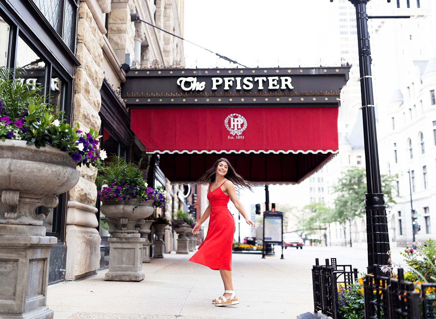 Personality Senior portraits in downtown Milwaukee, pfister hotel
