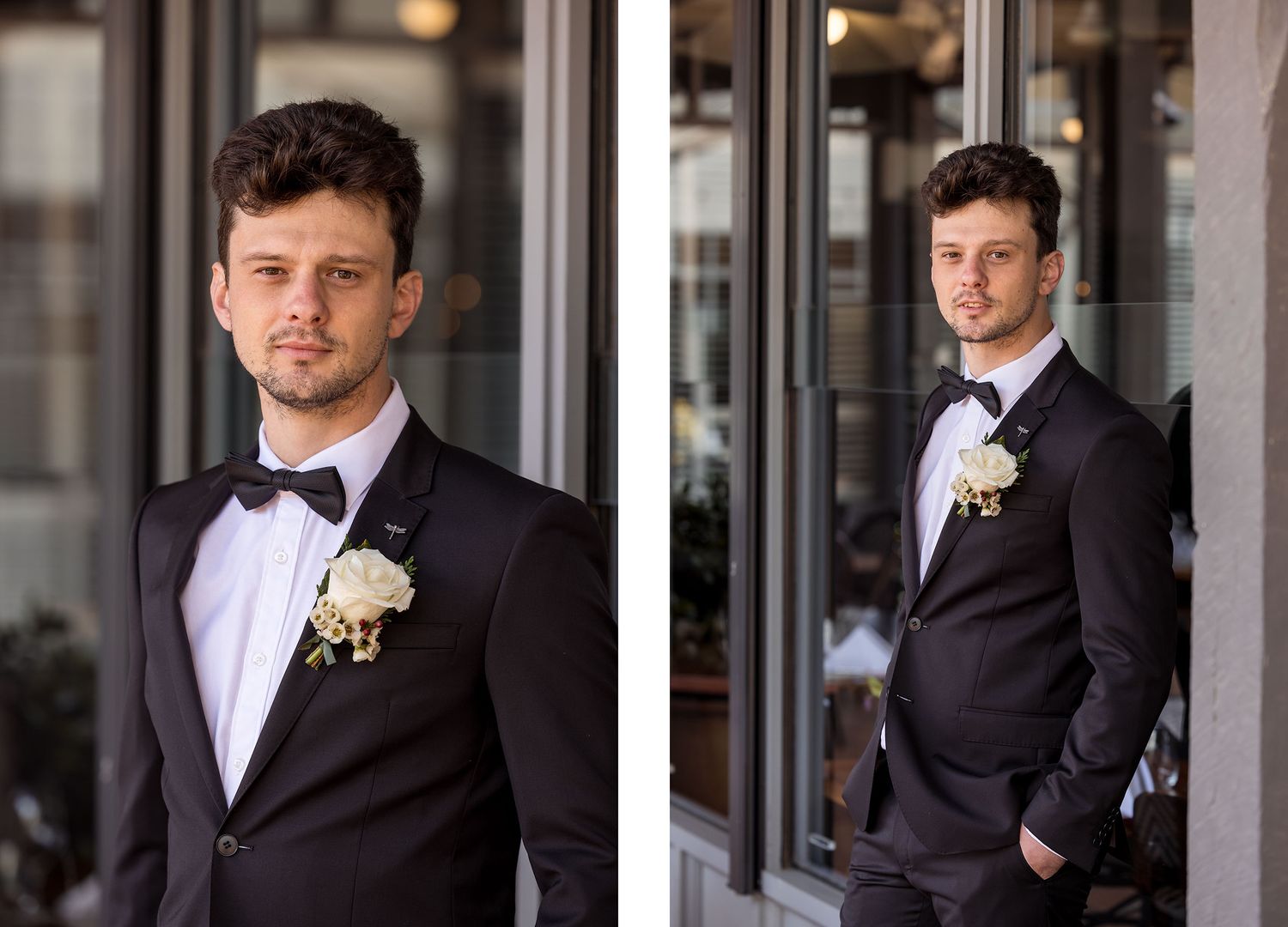 The groom at De Bortoli Rutherglen Estate before his wedding ceremony captured by Jason Robins Photography