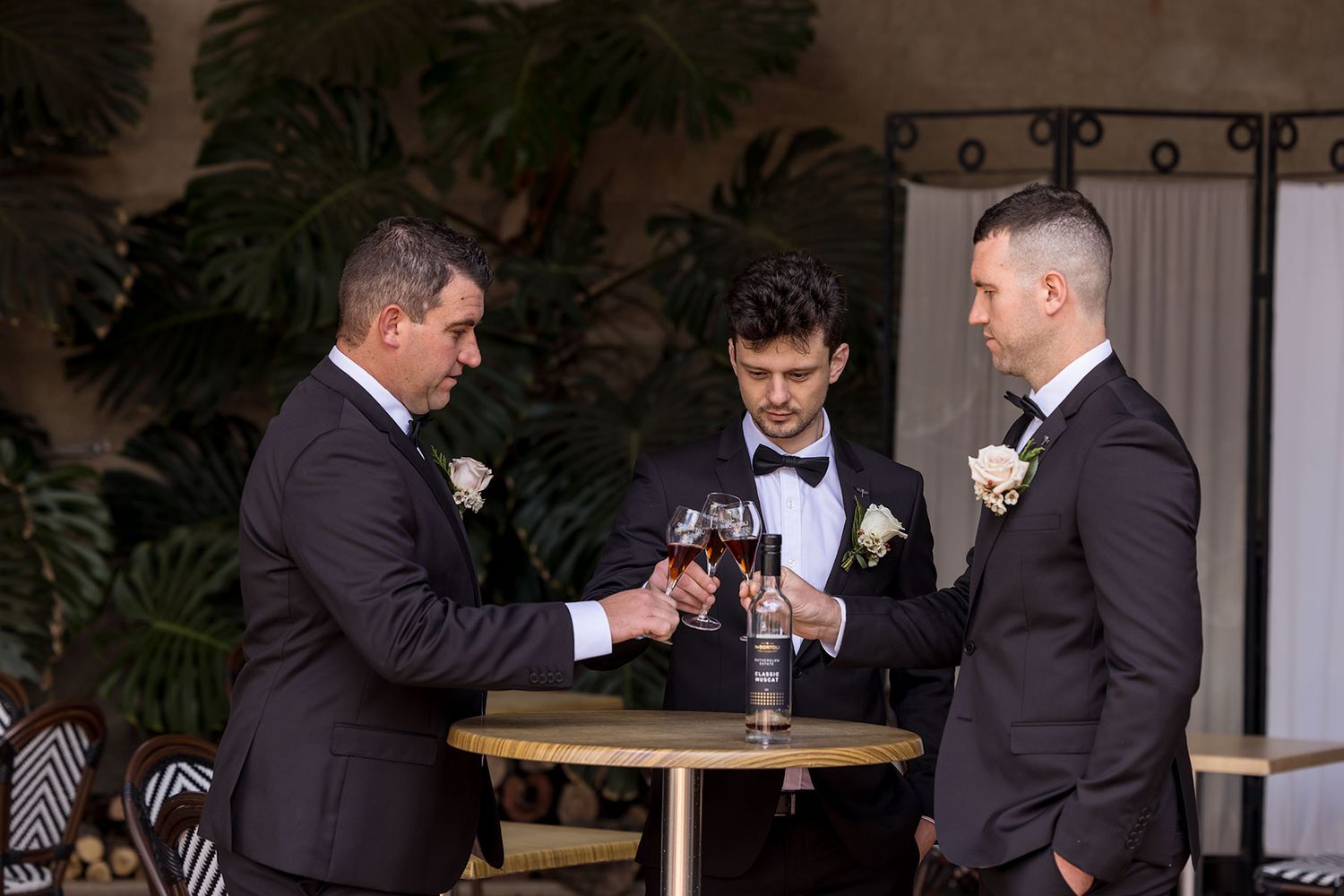 Groom and Groomsmen enjoying a Port at De Bortoli Rutherglen Estate
