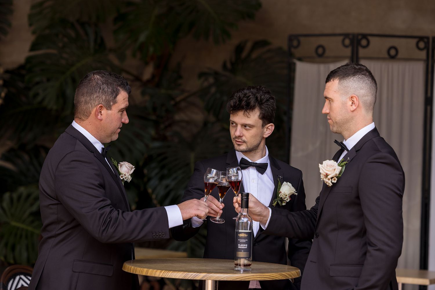 Groom and Groomsmen enjoying a Port at De Bortoli Rutherglen Estate