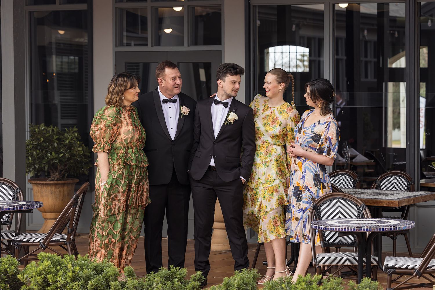 Groom with his family before his wedding ceremony at De Bortoli Rutherglen Estate