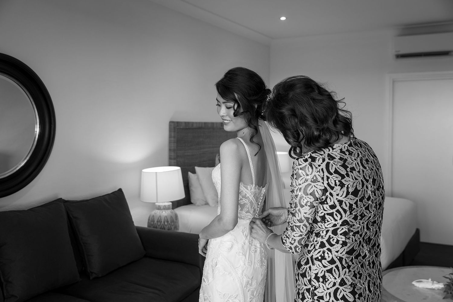 Bride and her Mum during her Dress fit before her wedding at De Bortoli Rutherglen Estate