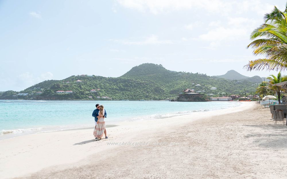 Proposal photographer St Barth's beach