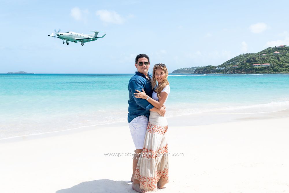 Proposal photography session on a St Barth's beach