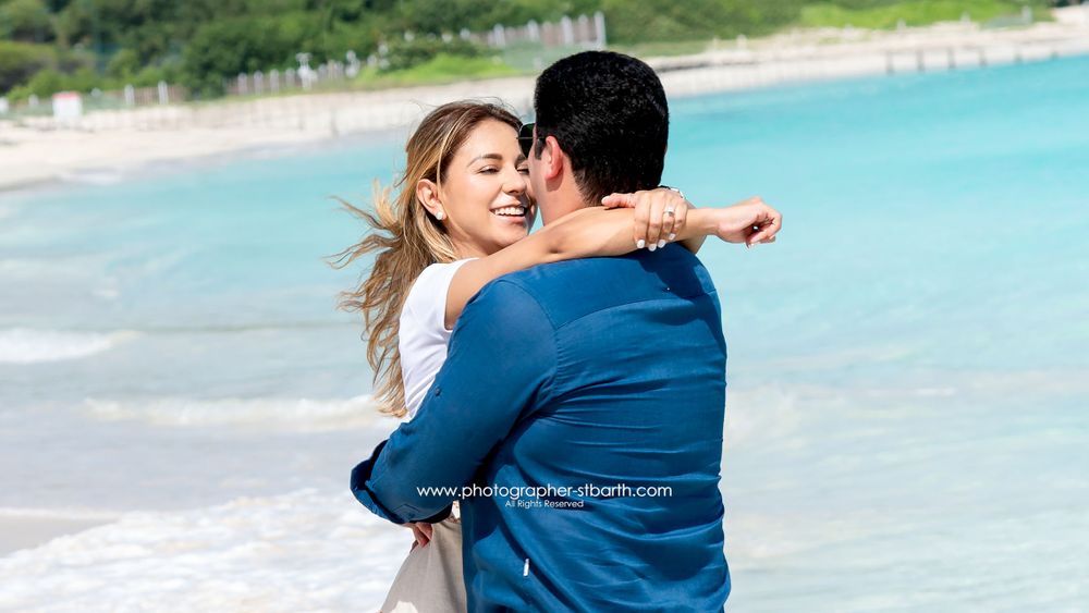Proposal photography session on St Barth's beach