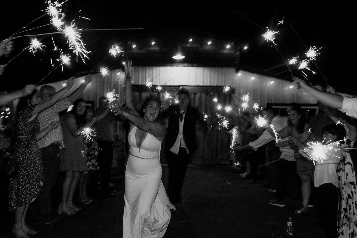 grand exit at wedding in idaho