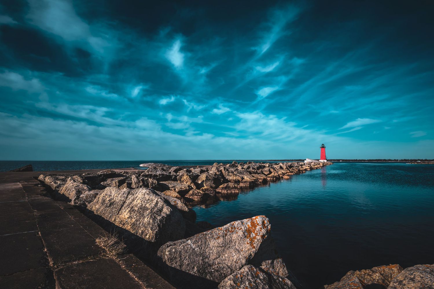 Manistique East Breakwater Light - Lake Michigan