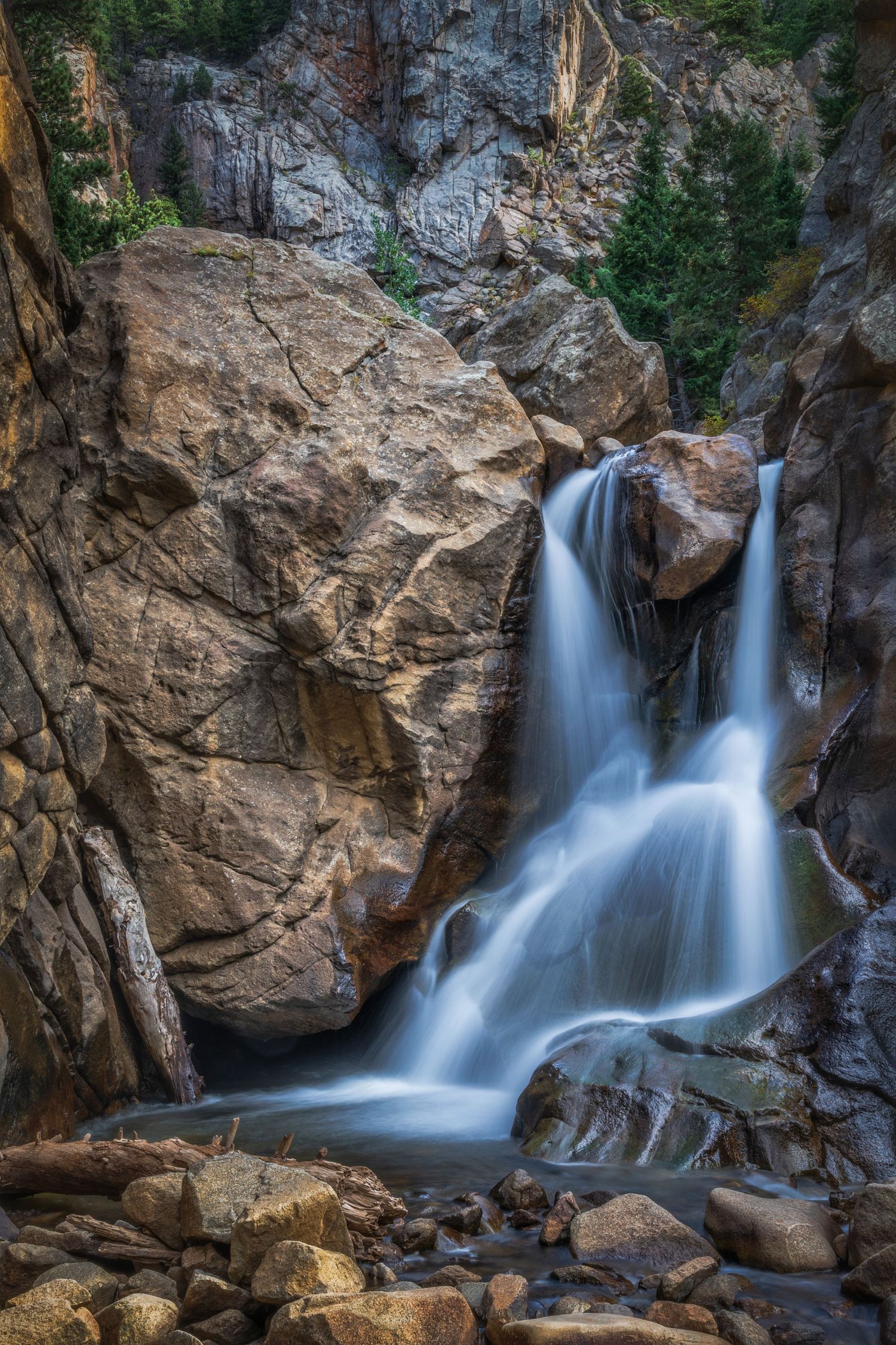 boulder falls waterfall landscape sunset rural photo photography photographer northern colorado fine art nature