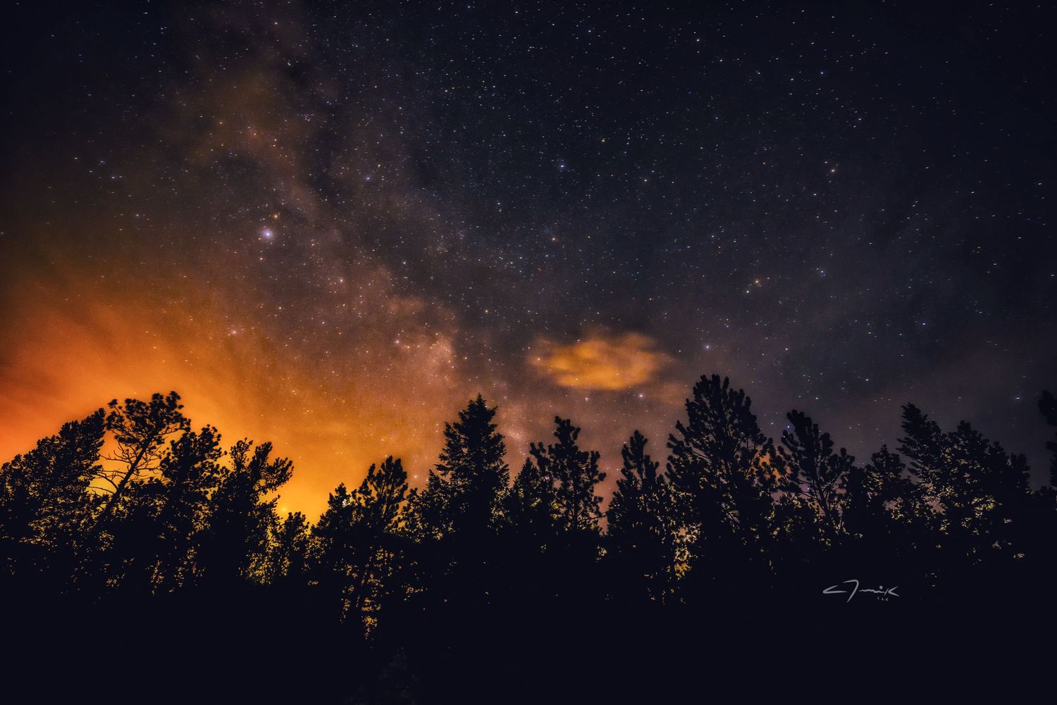 fiery night sky in the forest landscape sunset rural photo photography photographer northern colorado fine art nature