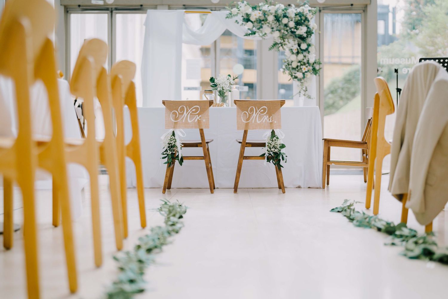 wedding decor newlywed chairs
