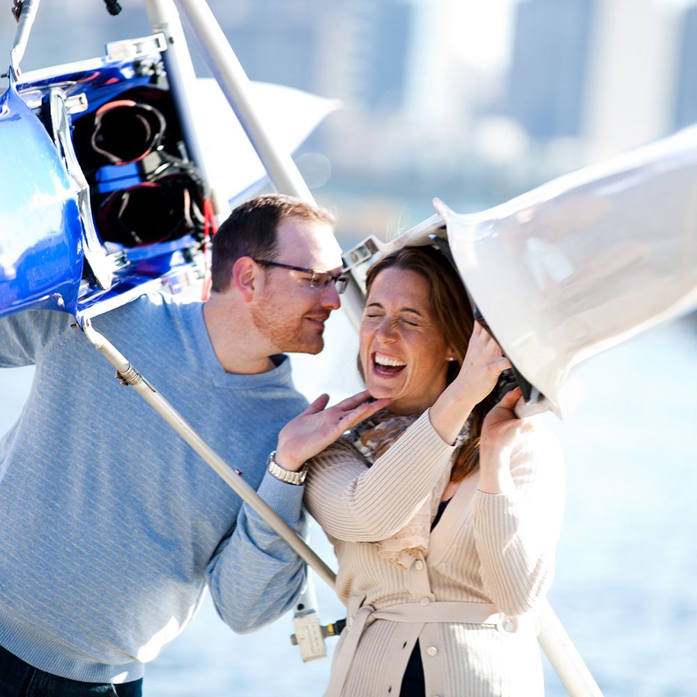 Engagement Couple with crew boats in Philadelphia michaelpaulweddings.com