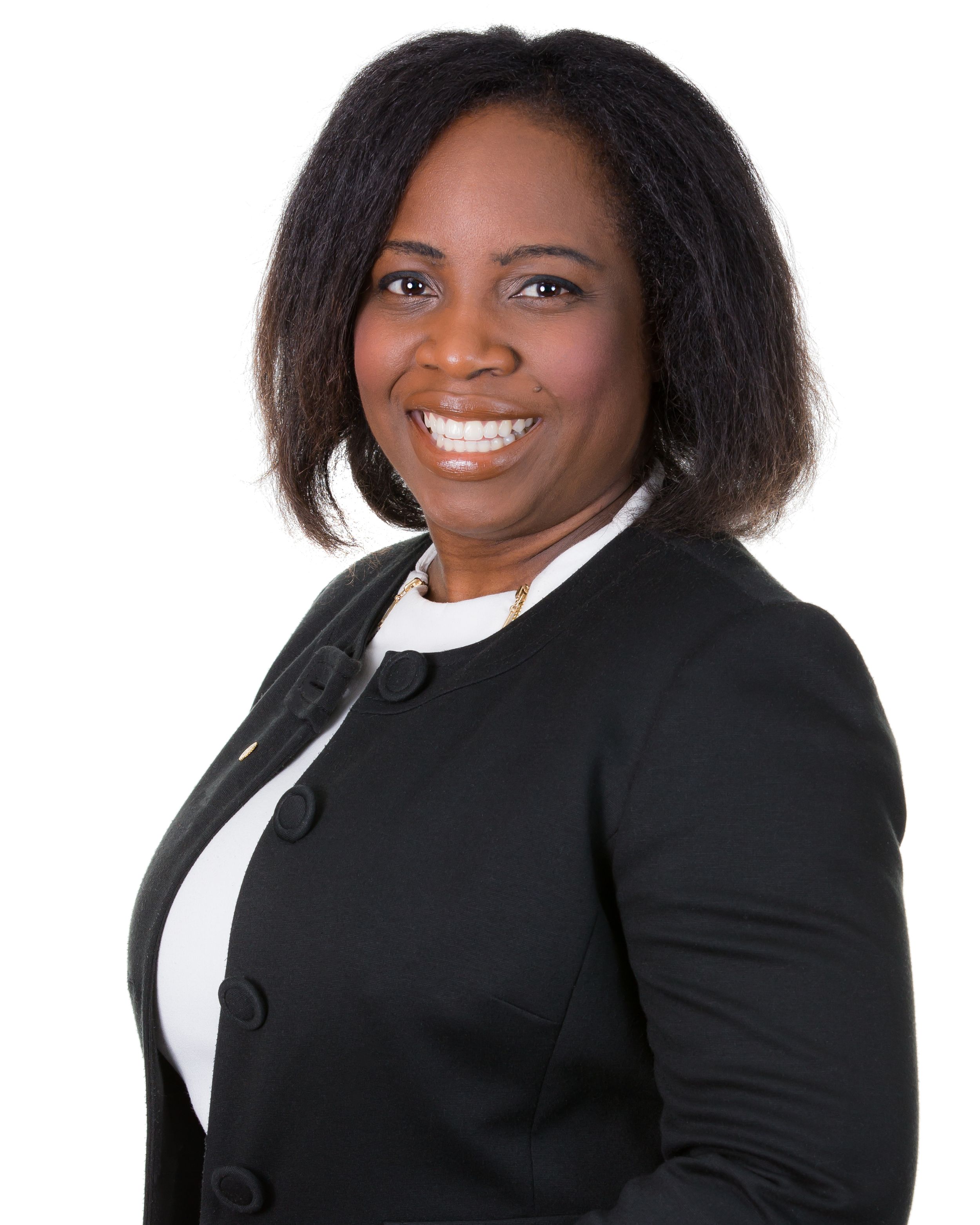 Professional headshots showing different poses and expressions in business attire.