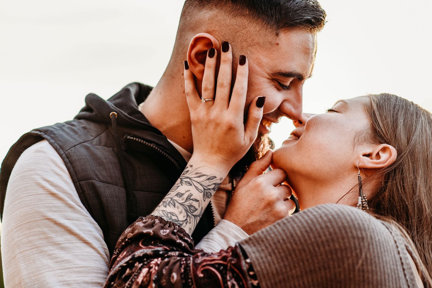 Engagement session with couple in bridgeport, west virginia