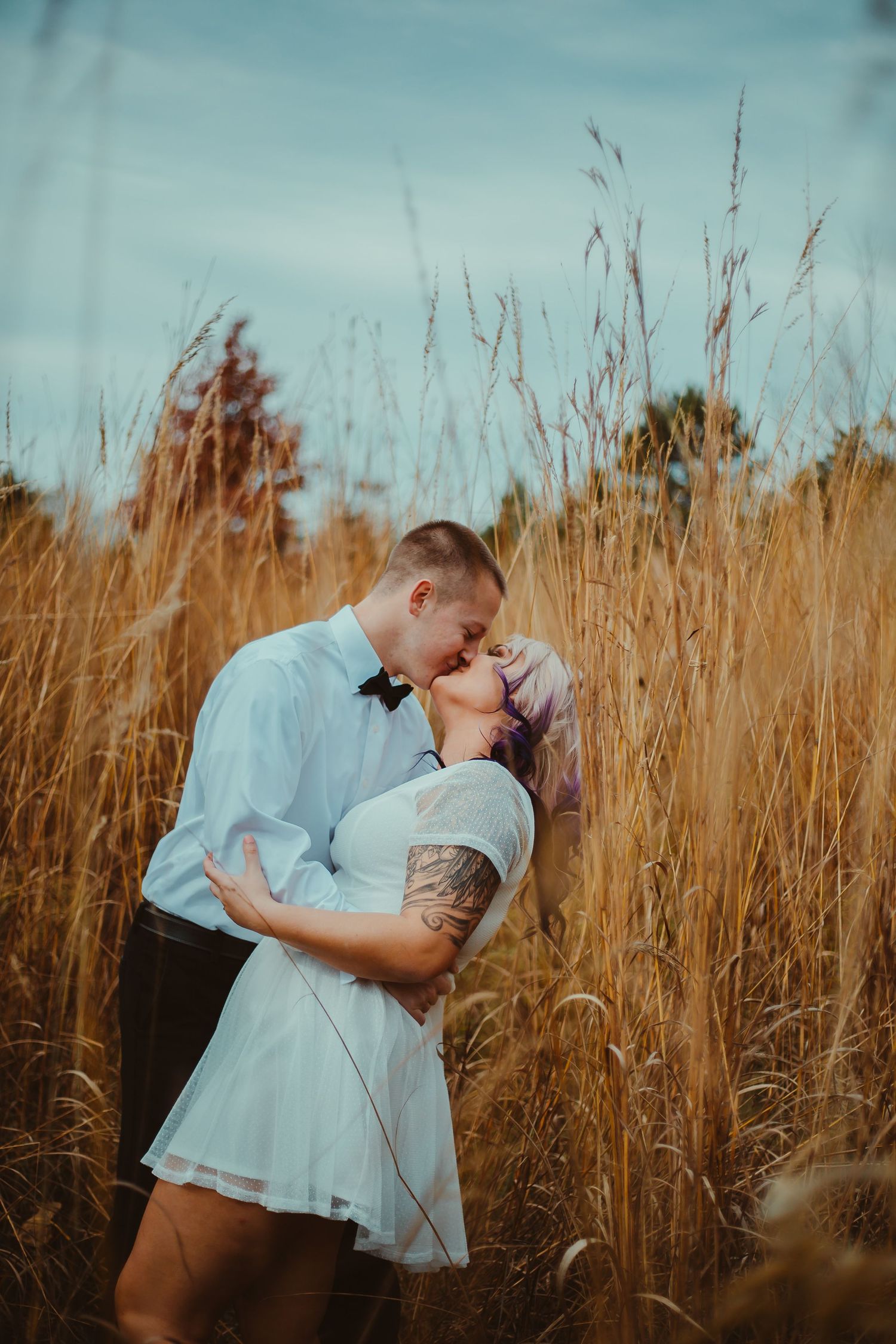 tall grass fall couples session engaged