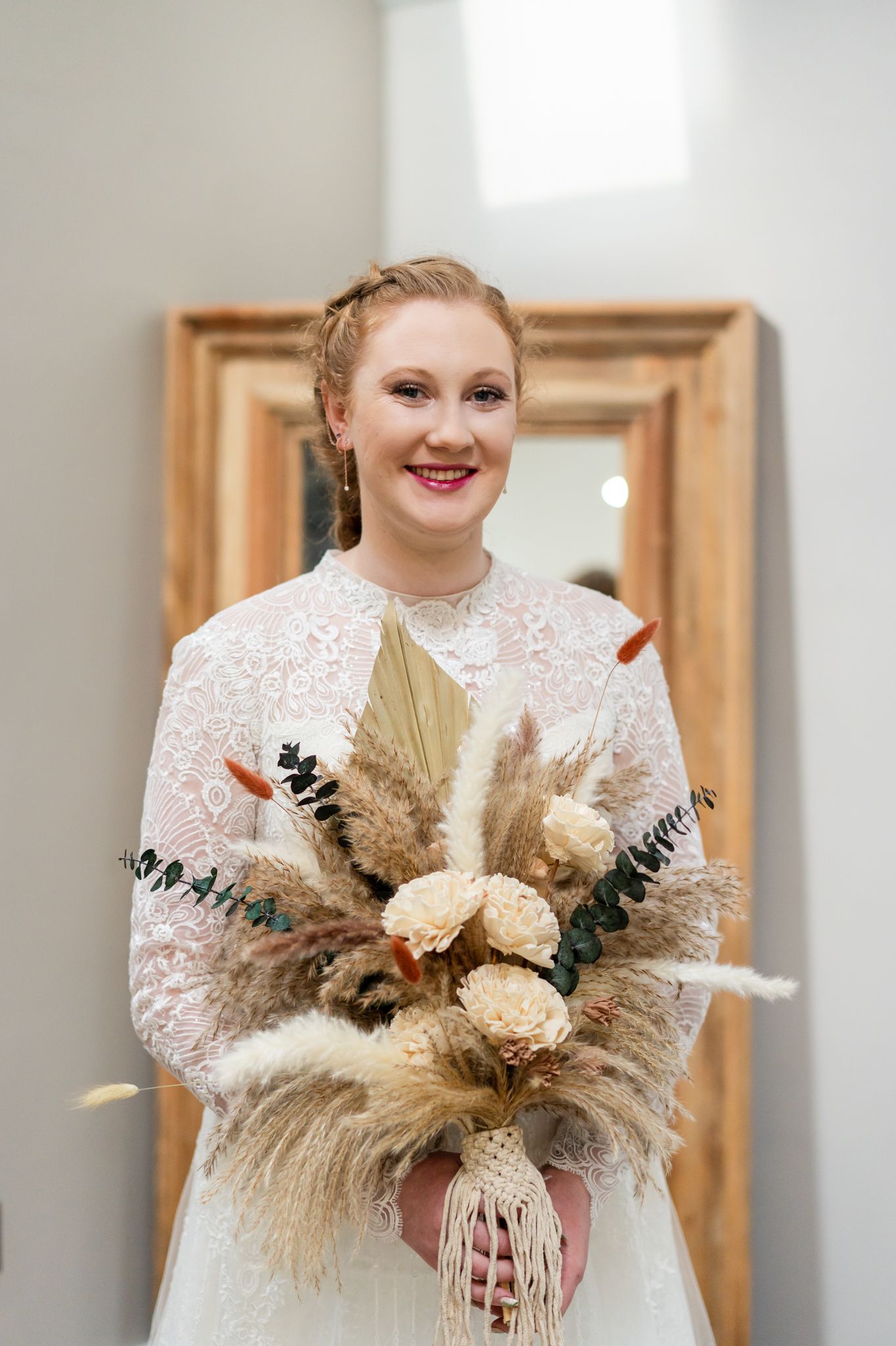 portrait of the bride with the bouquet