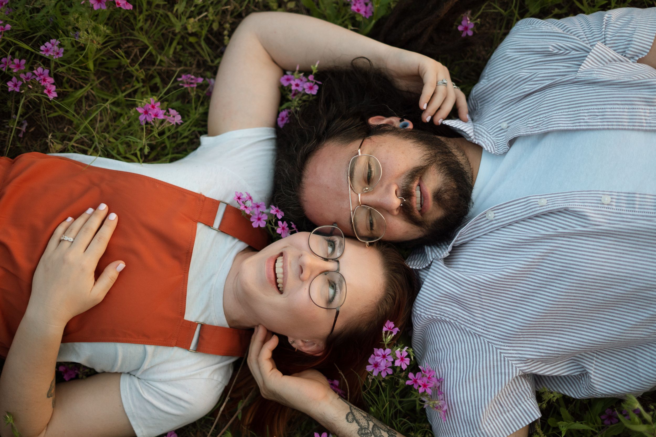 couple in wildflowers
