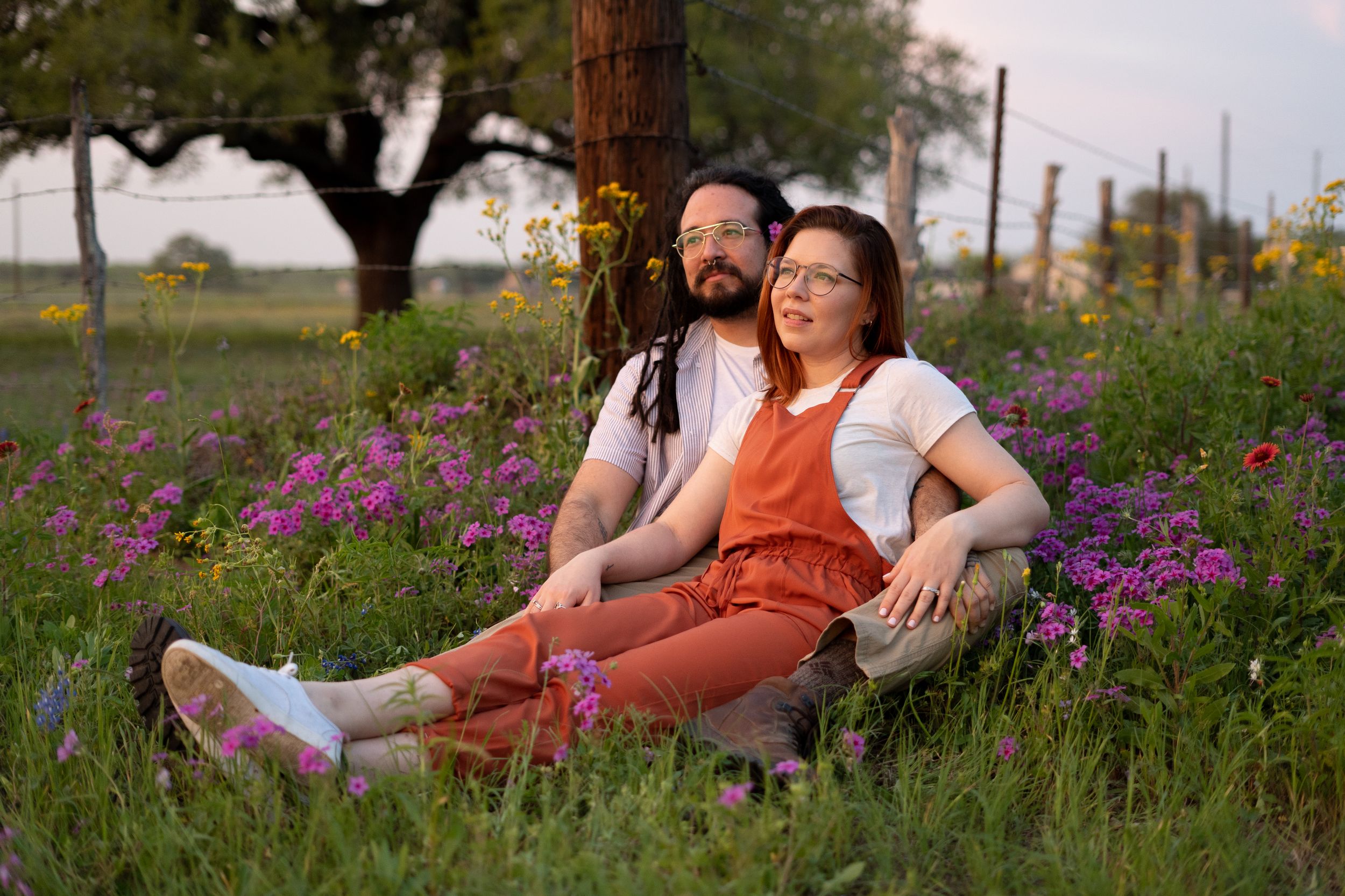 couple in wildflowers