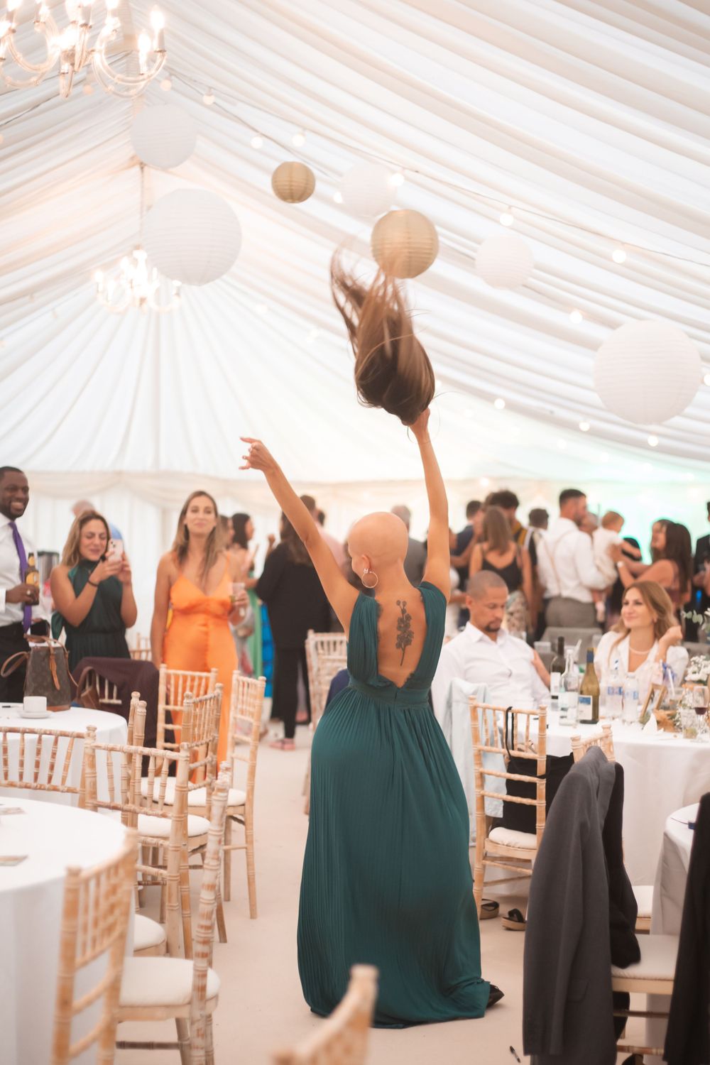 wedding guests celebrating