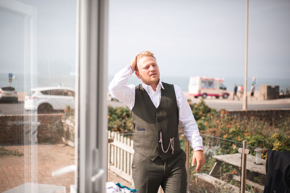 groom on seaford seafront