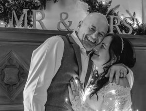 Romantic black and white wedding portrait sequence showing tender moments between newlyweds.