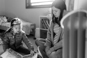 Mother and Daughter reading