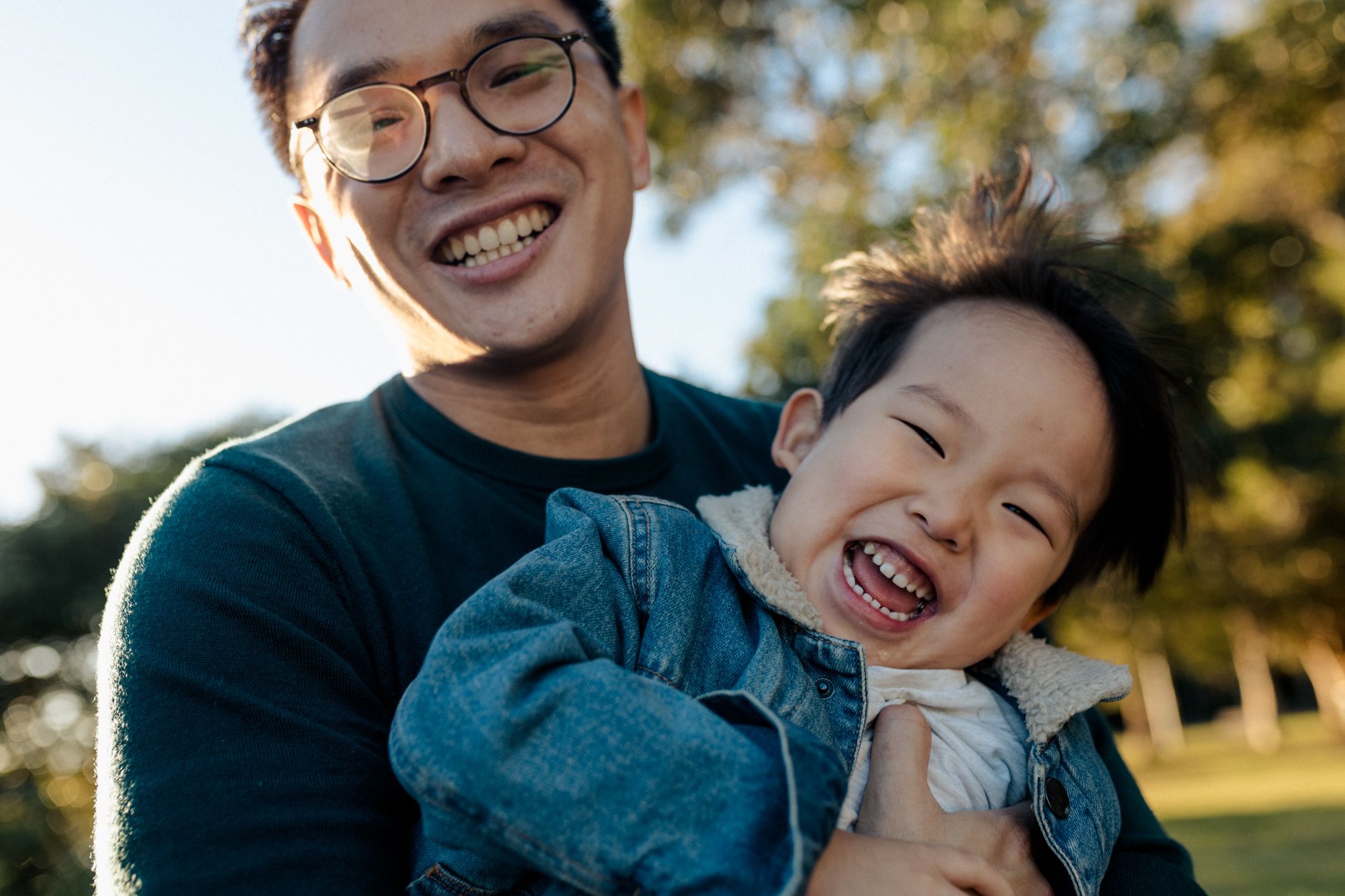 Father and Son laughing