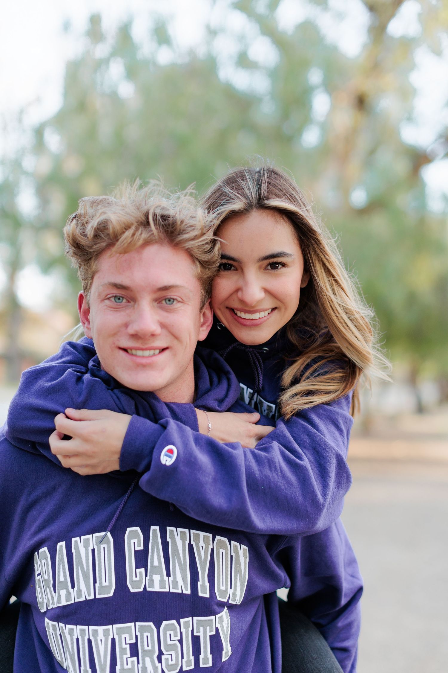 Grand Canyon University college couple in purple