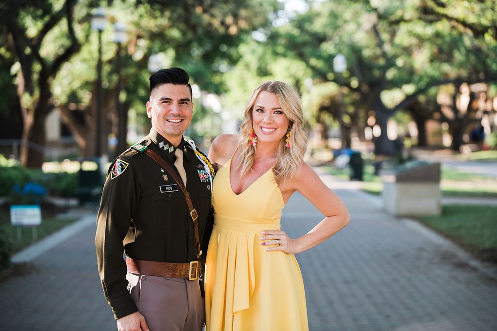 Military Walk at Texas A&M University Engagement Photography