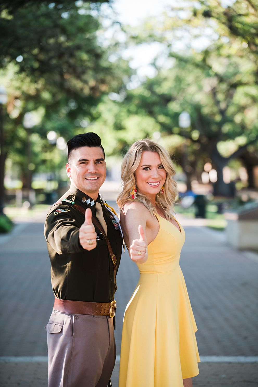 Military Walk at Texas A&M University Engagement Photography