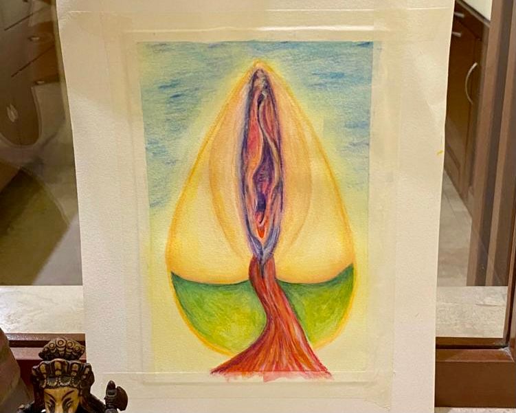 It feels empowering to look at my feminine part and create an art piece honoring it!