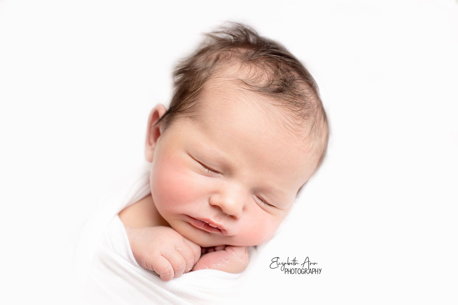 Newborn with white backdrop; Elizabeth Ann Photography Wisconsin