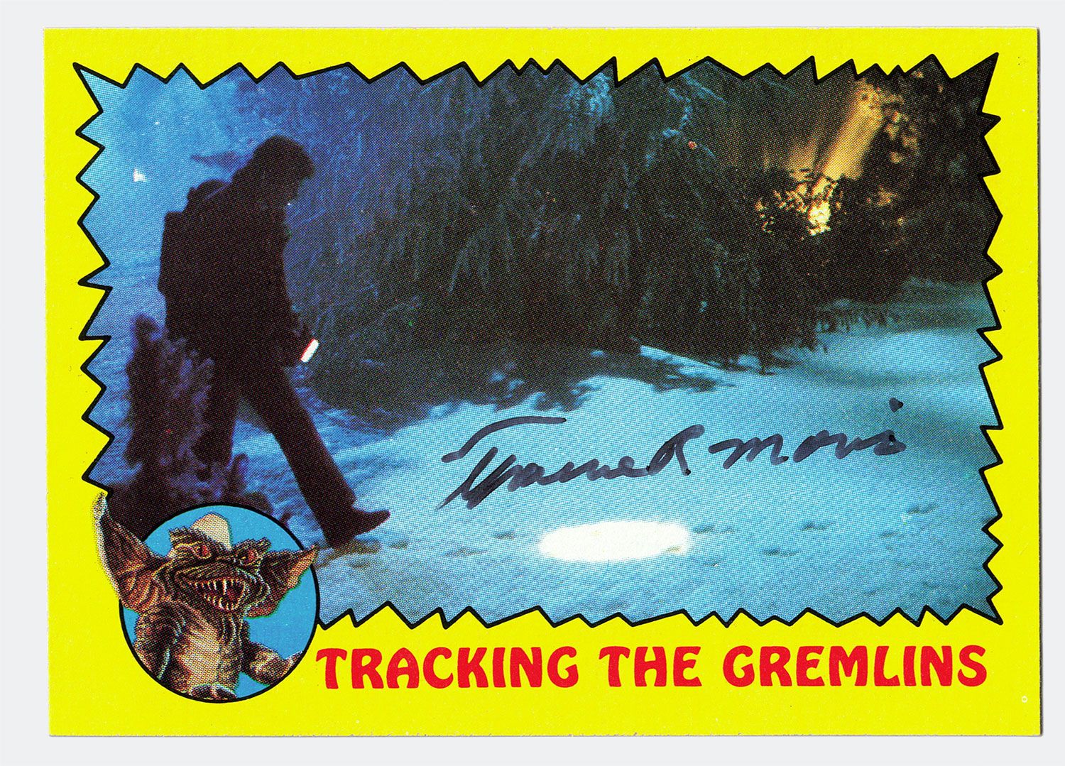 Signed Gremlins movie trading card