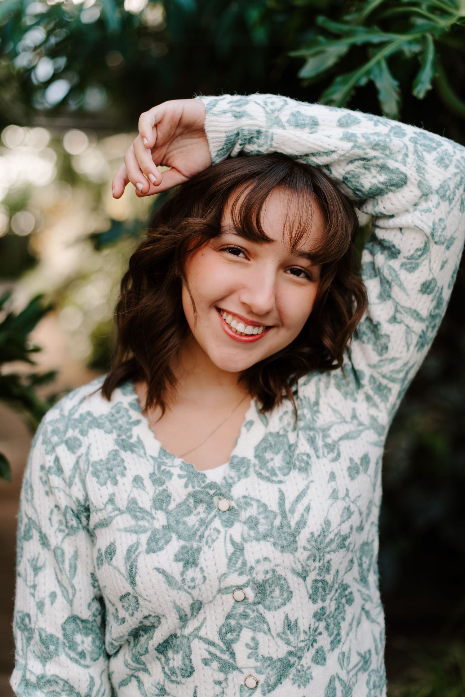 High school senior pictures Plant Kingdom greenhouse Wichita, KS