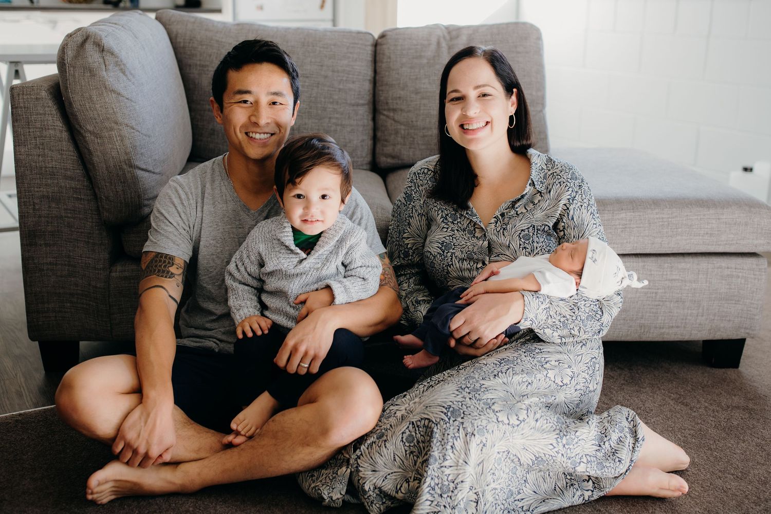 mixed race couple newborn session