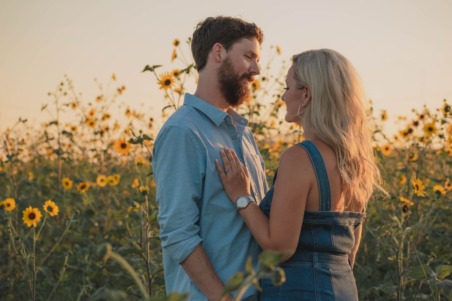 Couples Session in a Sunflower Field in Austin, Texas