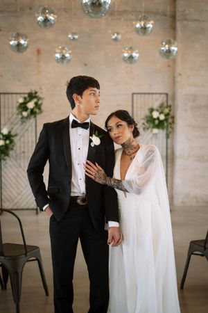 tattoo bride and groom portraits