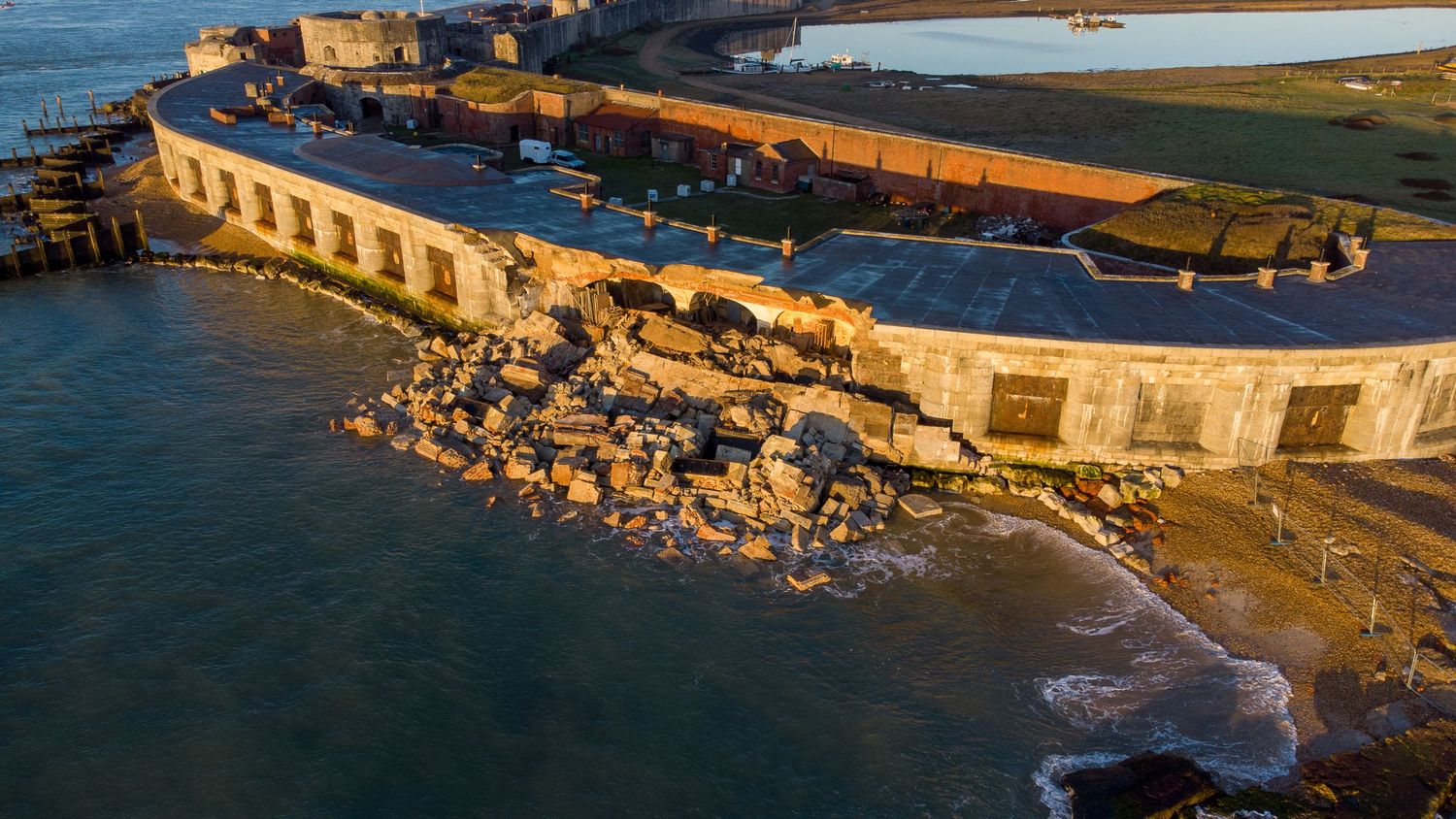 Hurst Castle collapsed wall