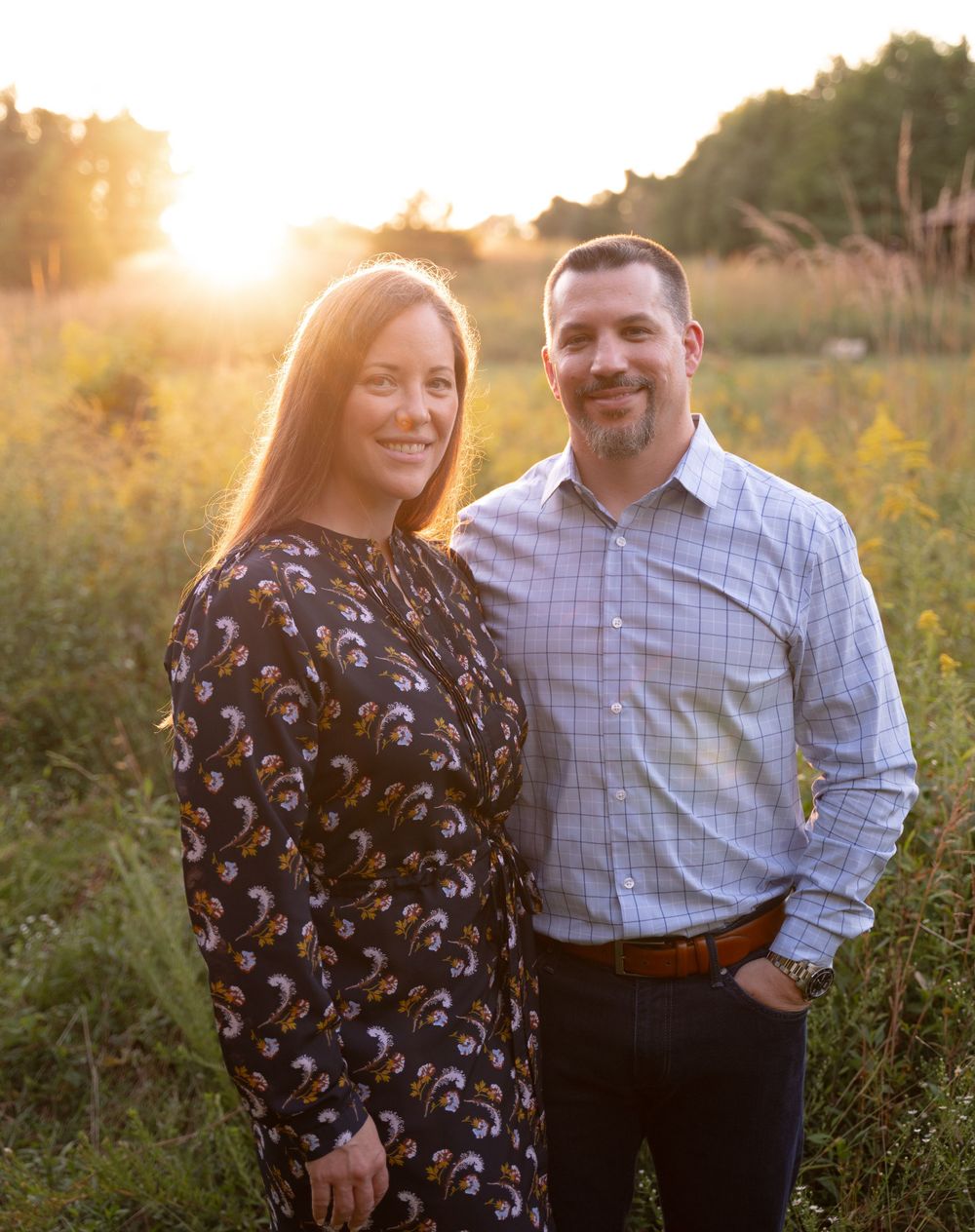 Family session in field