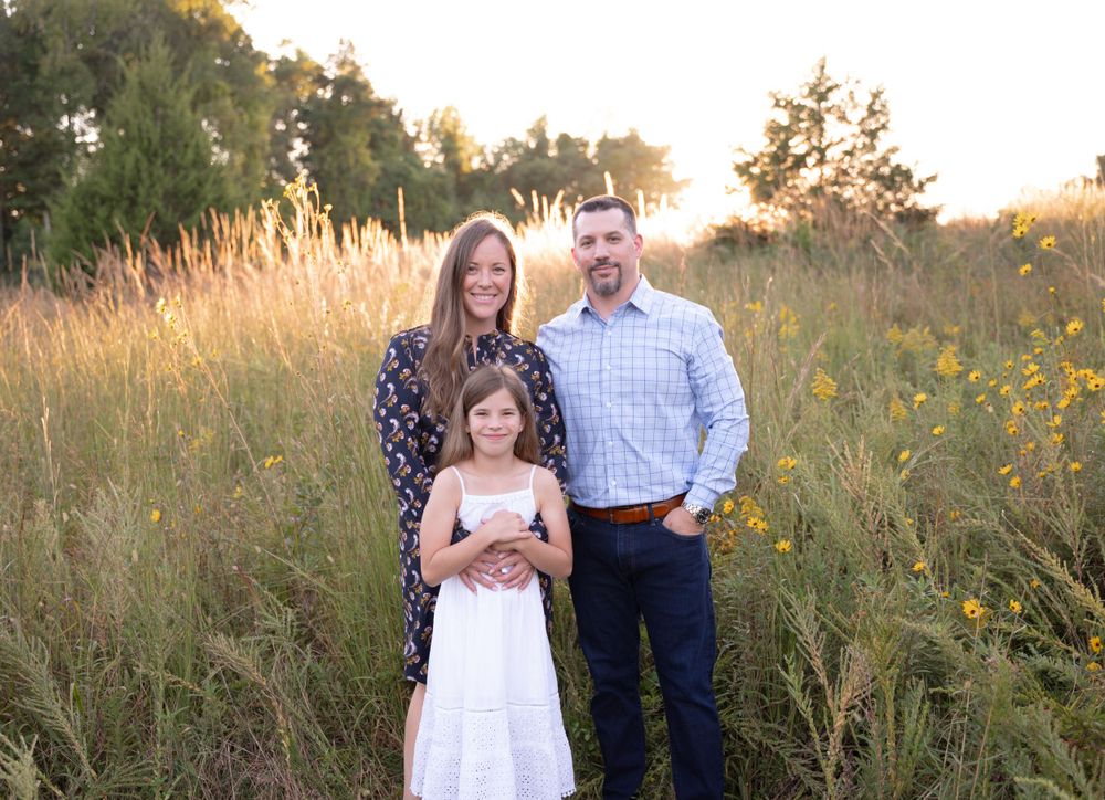 Family session in field