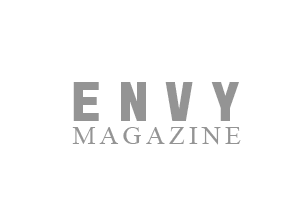 ENVY Magazine logo in minimalist gray capital letters.