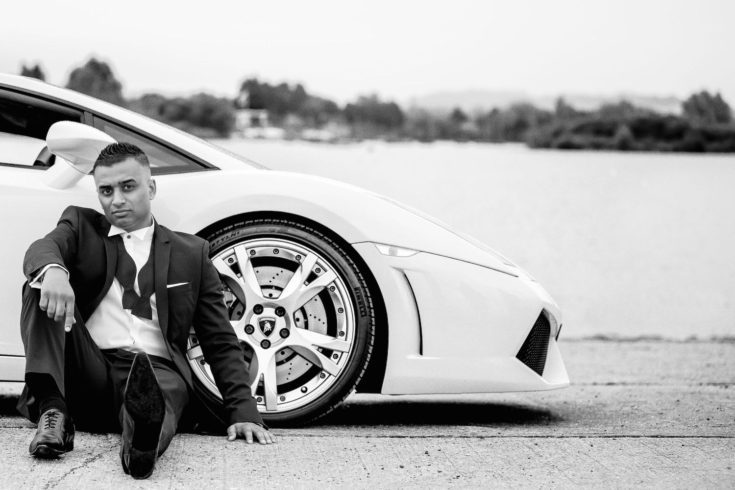Lamborghini groom black and white