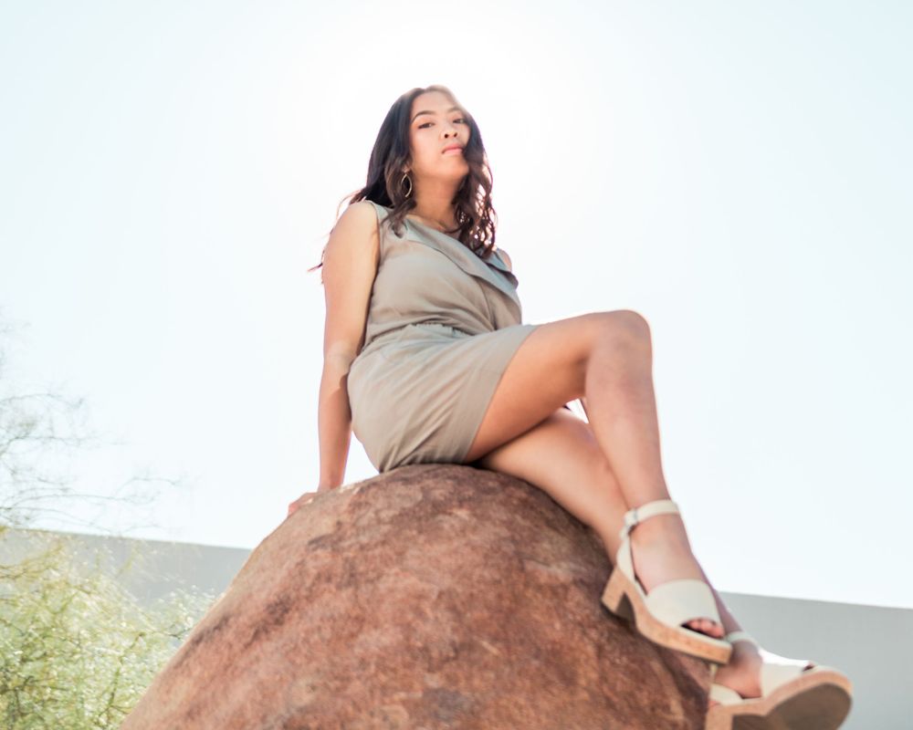 High School Senior Portraits taken at Noguchi Garden in Costa Mesa, CA