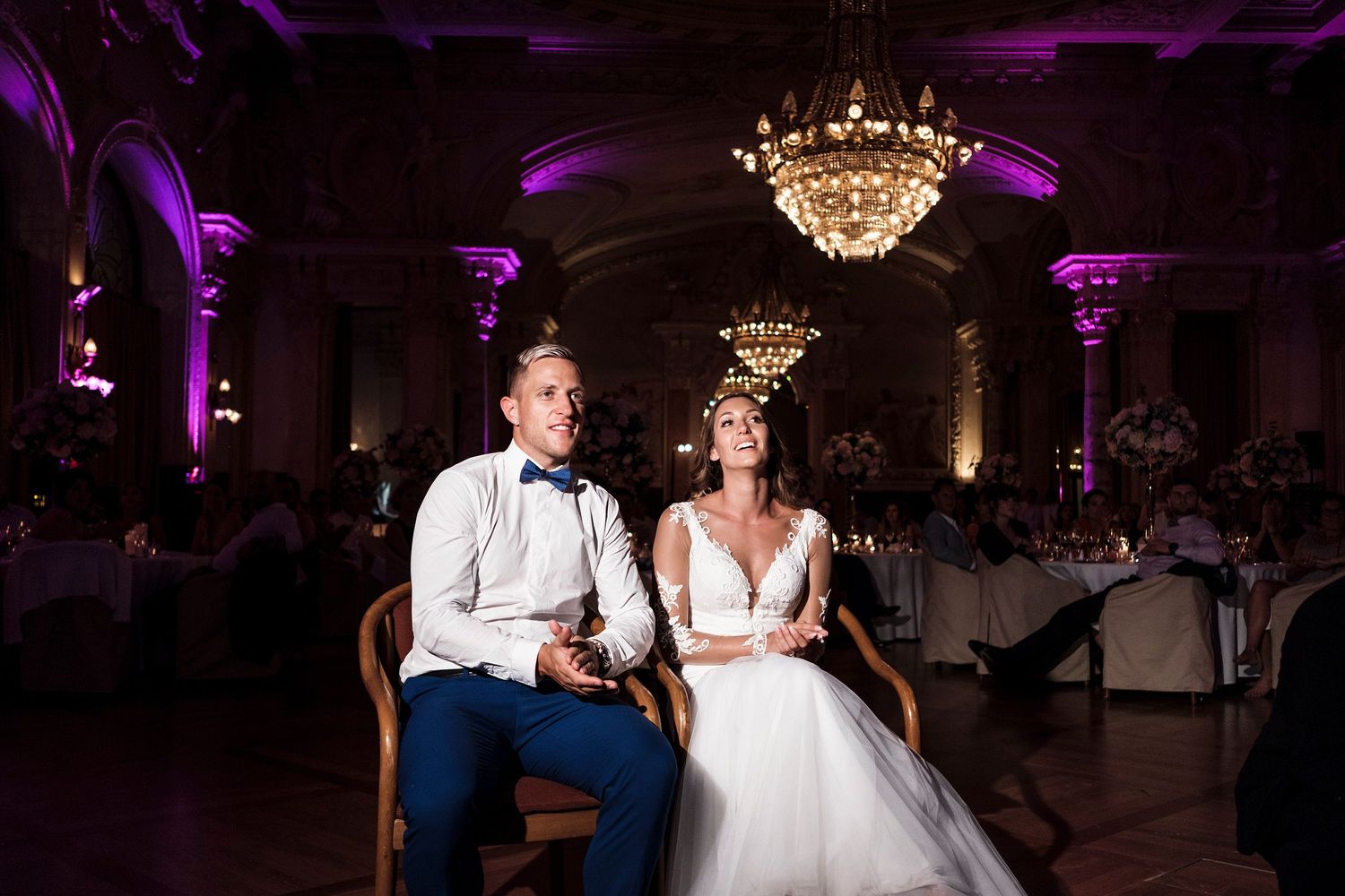 TLOOK photographe de mariage de style documentaire, Beau Rivage Palace à Lausanne soirée diaporama