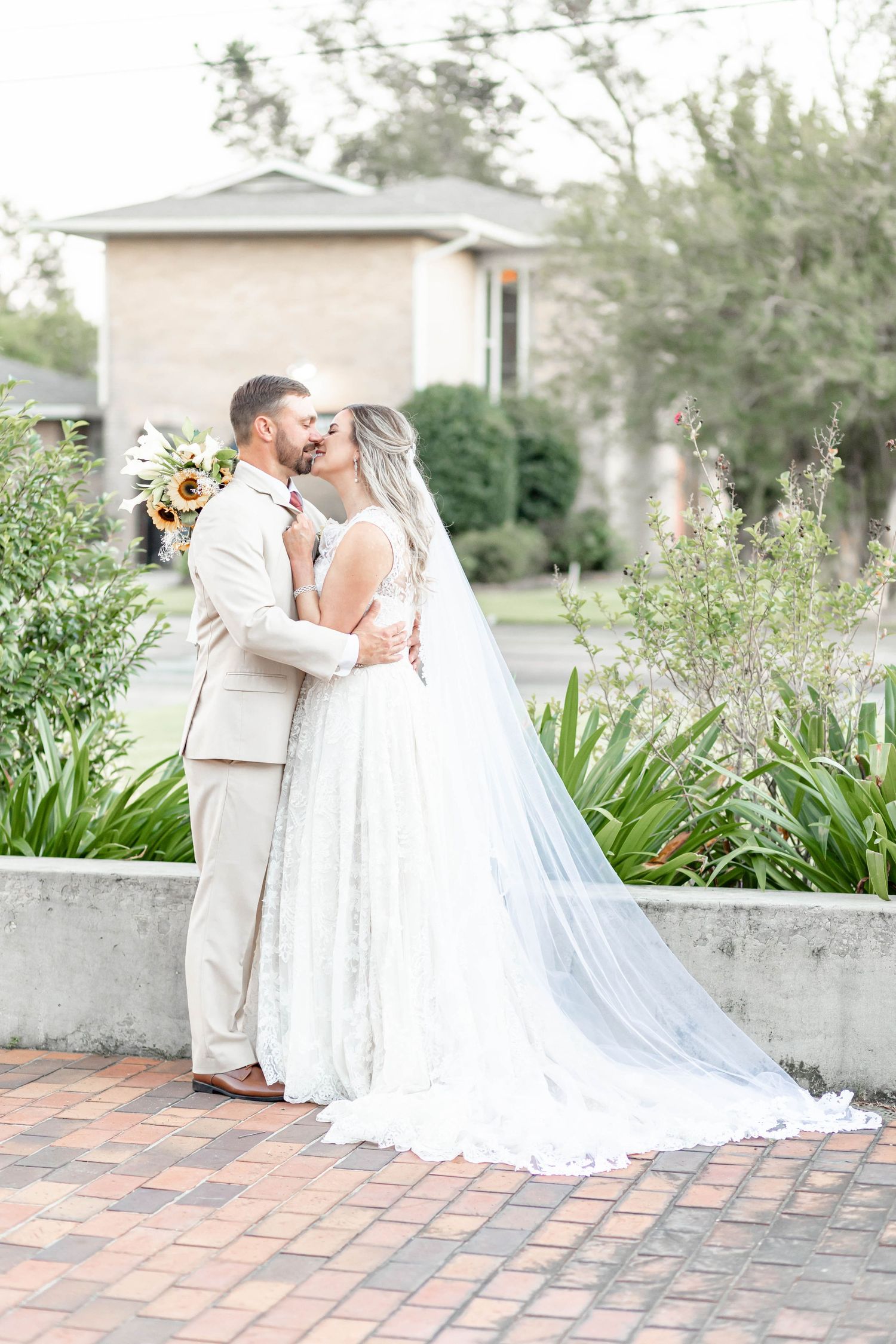 Bride and groom in Independence, LA